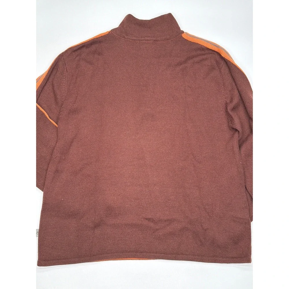The‎ North Face Mens Large Brown Quarter Zip Sweater Orange Stripe Gorpcore